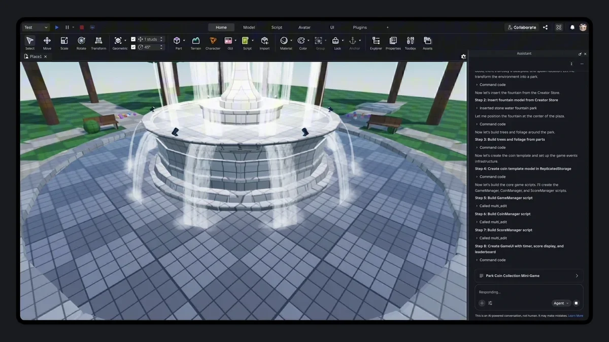 Roblox Studio devient agentique, montrant que le développement de jeux d'IA est en train de passer dans la boucle construction-test.