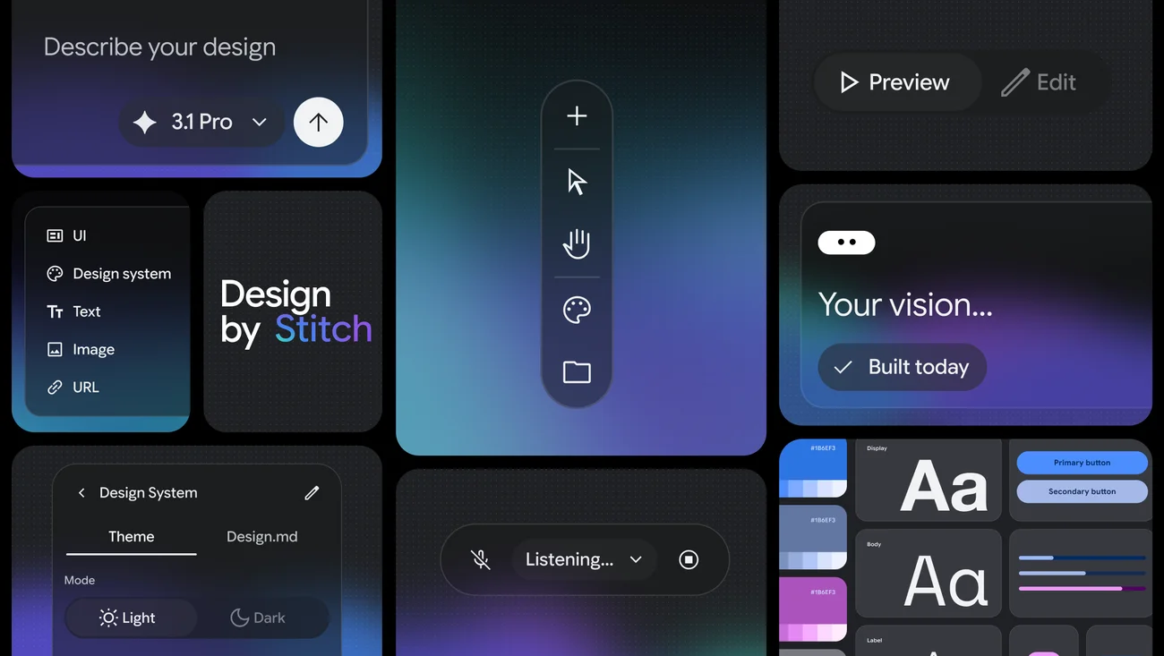 Google transforme Stitch en un canevas de conception d'interfaces d'applications natives de l'IA